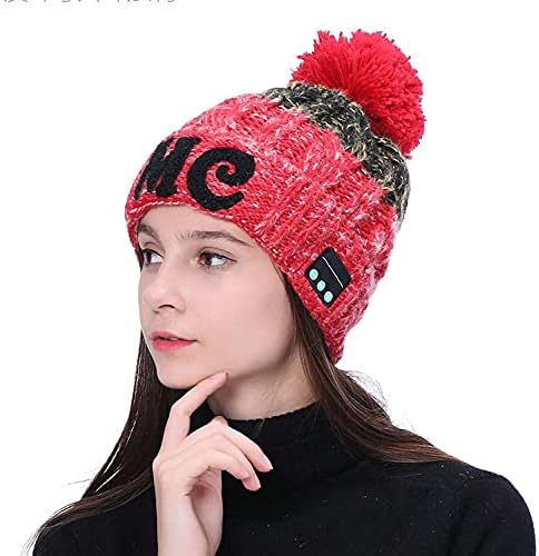 Bluetooth ביני כובע, מוסיקה כובע עם אוזניות Bluetooth תומך ללא ידיים HD מוסיקה &מתקשר (אדום 1color)