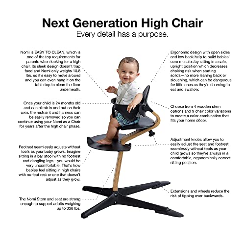 נעמי כיסא גבוה Starter Bundle – כולל נעמי כיסא גבוה לבן/אלון לבן עם לבן המגש על ידי Evomove, מתכוונן מעץ כיסא גבוה עם
