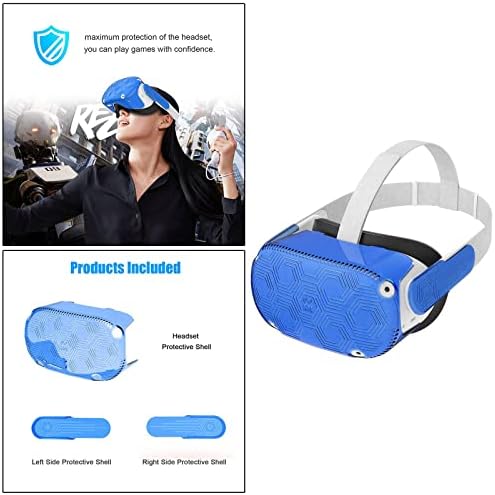 figatia עדשת מגן VR כוסות סיליקון מסכות מכסה עין מסכות מכסה על Quest 2 ימינה ושמאלה - כחול