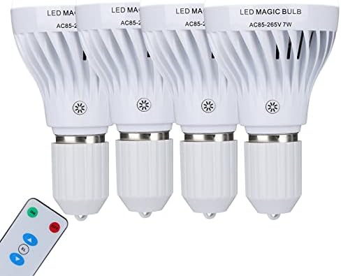 BSOD AC 85-265V 7W LED קסם הנורה עם בקר מרחוק לבן חם אור חירום נטענת עם סוללה מובנית E27 מנורת בית תאורה פנימית (לבן