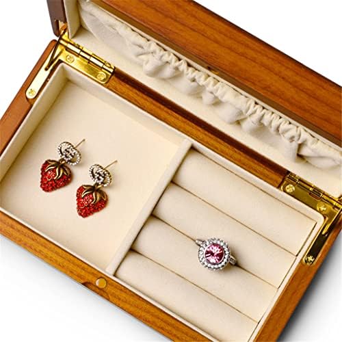 HGVVNM קופסת תכשיטים Multi-פונקציה ארגונית תכשיטים תיק עץ קופסה של טבעת עגילים להציג את תיבת אביזרים חבילת נסיעות אחסון