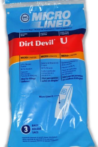 Dirt Devil סוג U Microfresh שקיות ואקום (3-Pack), 3920750001, 3 לספור (אריזה עשויים להשתנות)