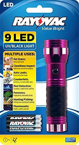 Rayovac UV פנס אור שחור, 400 ננומטר אולטרה סגול Blacklight גלאי עבור הכלב שתן, מחמד כתמים, באג מיטה ו אוטומטי דליפות,