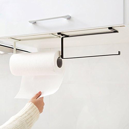 Afco טואלט מחזיק ברזל לעמוד ארגונית ארון המסד מגבת נייר קולב אמבטיה תלויים כלי בגודל 23.5 ס מ x 12cm x 17cm (שחור)